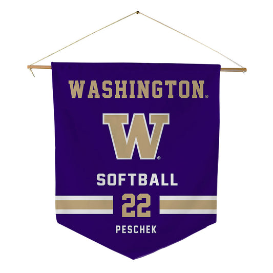 Washington - NCAA Softball : Riley Peschek - Pennant - 18" x 21"-0