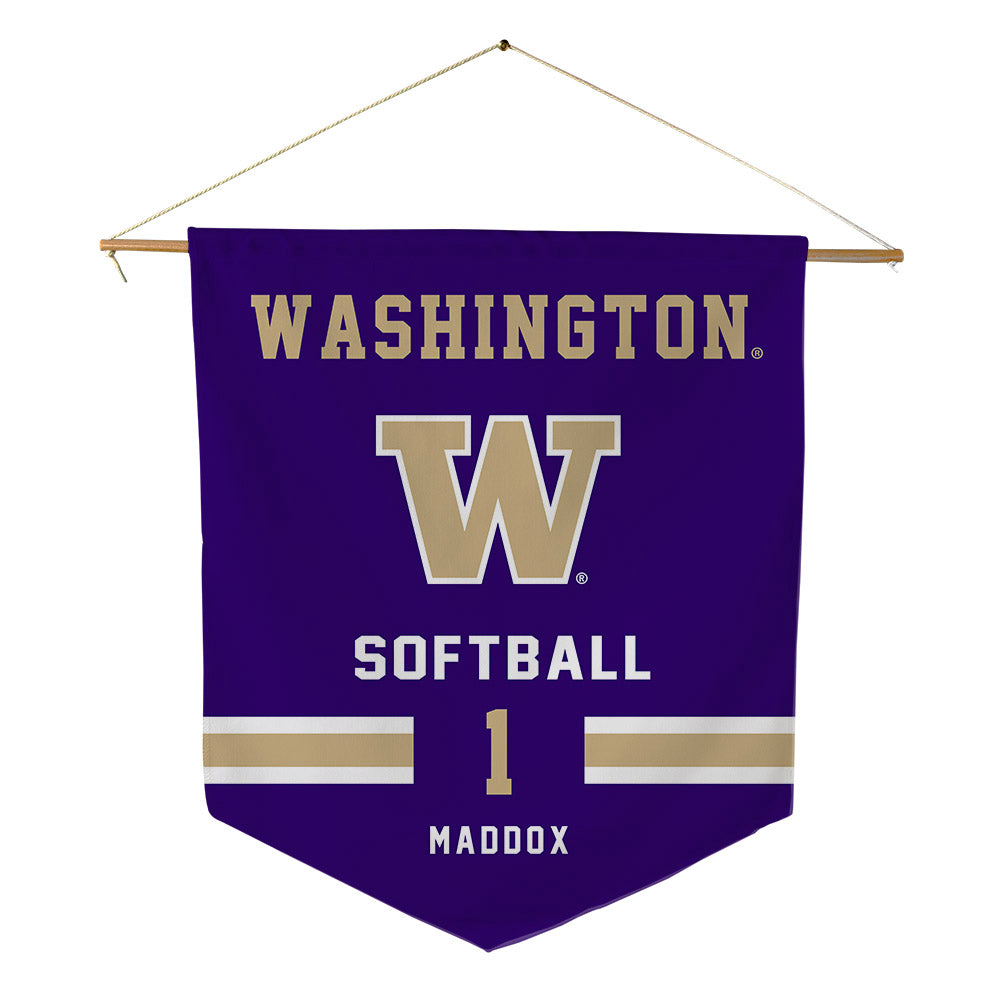 Washington - NCAA Softball : Ryan Maddox - Pennant - 18" x 21"-0