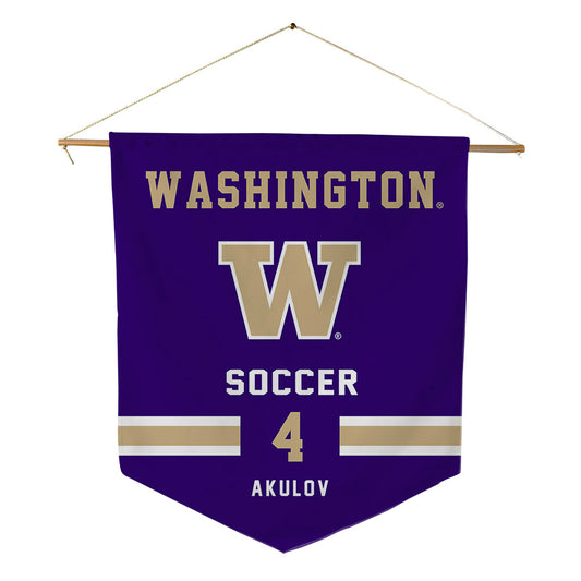 Washington - NCAA Men's Soccer : Egor Akulov - Pennant - 18" x 21"-0