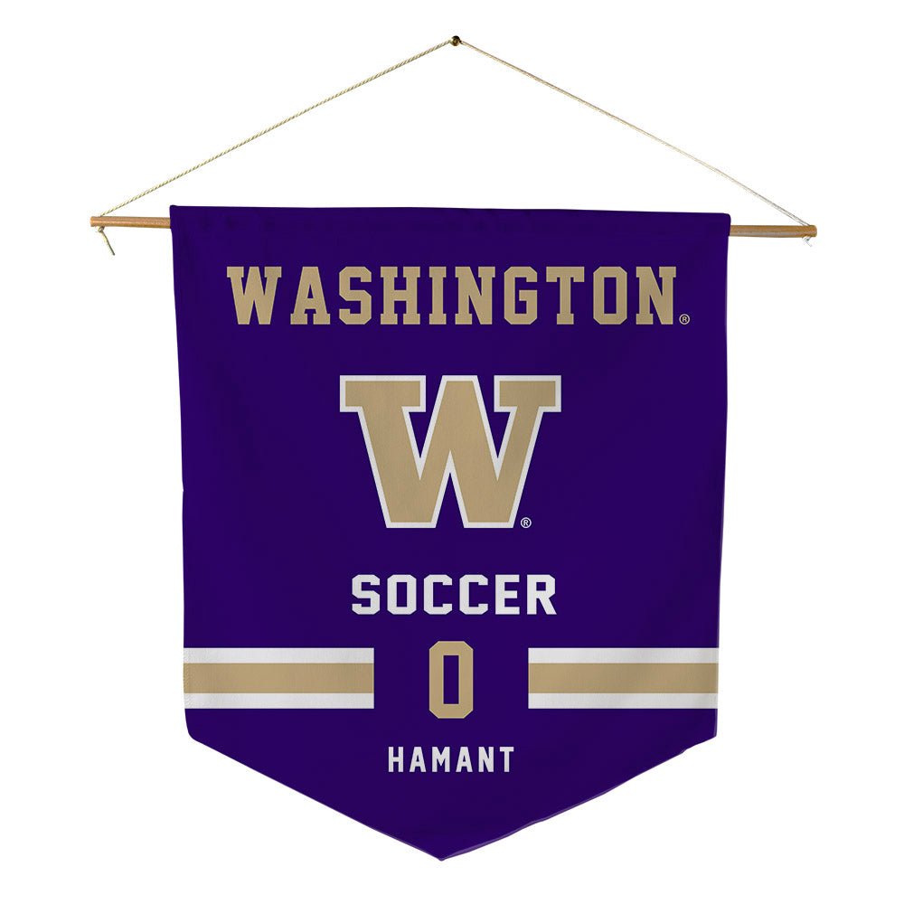 Washington - NCAA Women's Soccer : Mia Hamant - Pennant - 18" x 21"-0