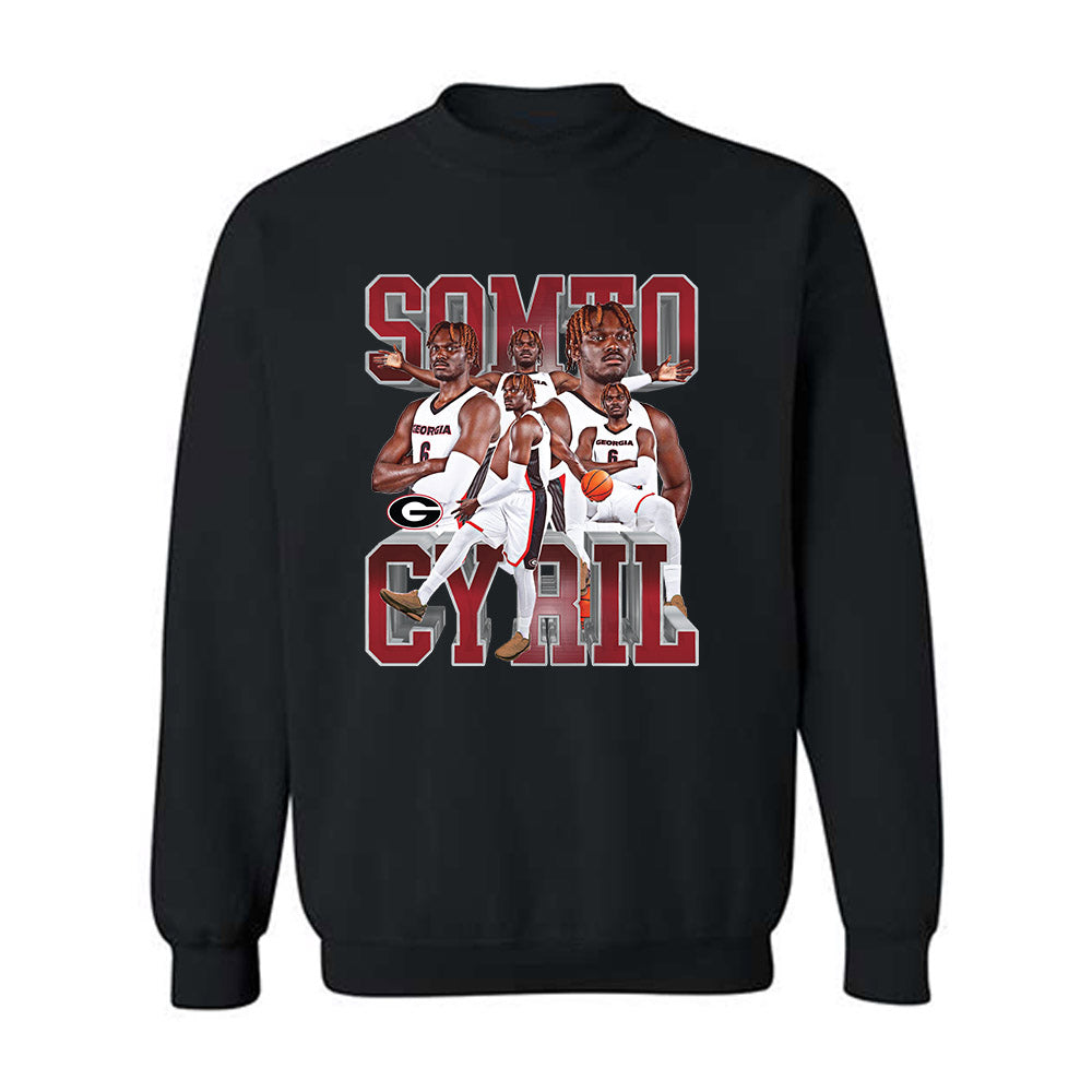 Georgia - NCAA Men's Basketball : Somtochukwu Cyril - Player Collage Crewneck Sweatshirt-0