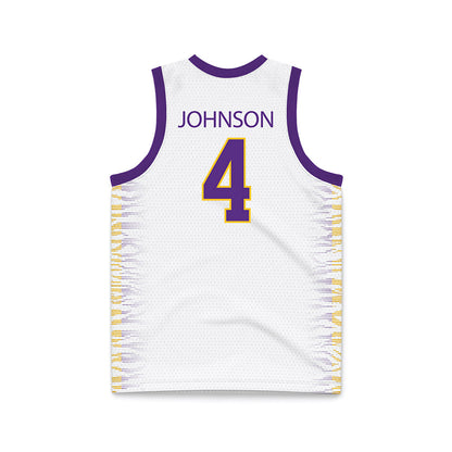 LSU - NCAA Women's Basketball : Flaujae Johnson - White Basketball Jersey-1