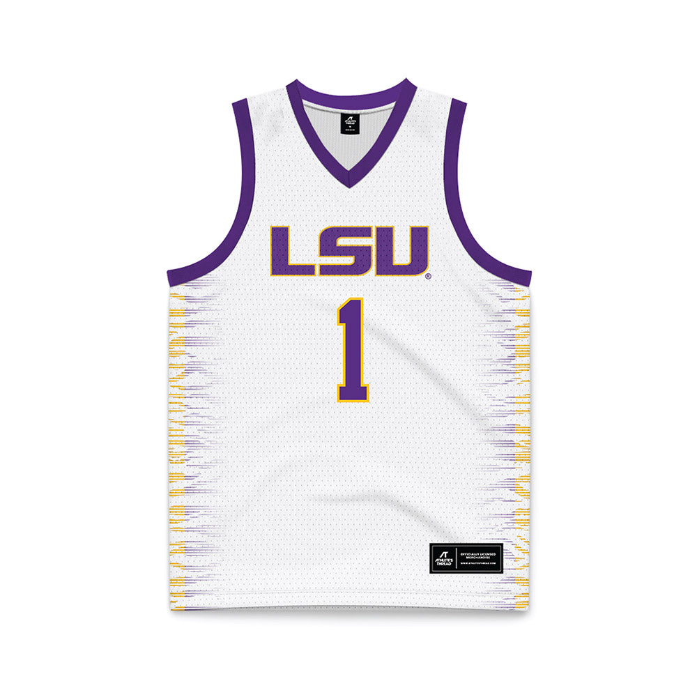LSU - NCAA Women's Basketball : Amiya Joyner - White Basketball Jersey-0