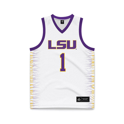 LSU - NCAA Women's Basketball : Amiya Joyner - White Basketball Jersey-0