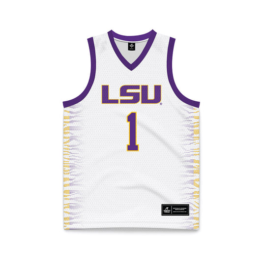LSU - NCAA Women's Basketball : Amiya Joyner - White Basketball Jersey-0