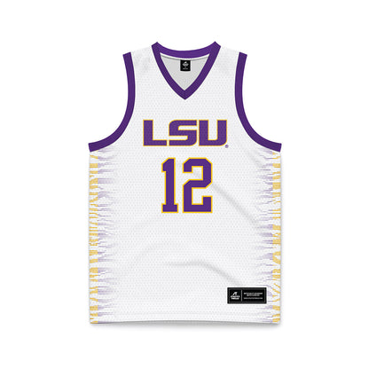 LSU - NCAA Women's Basketball : Mikaylah Williams - White Basketball Jersey-0