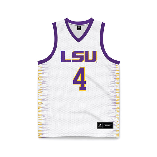LSU - NCAA Women's Basketball : Flaujae Johnson - White Basketball Jersey-0