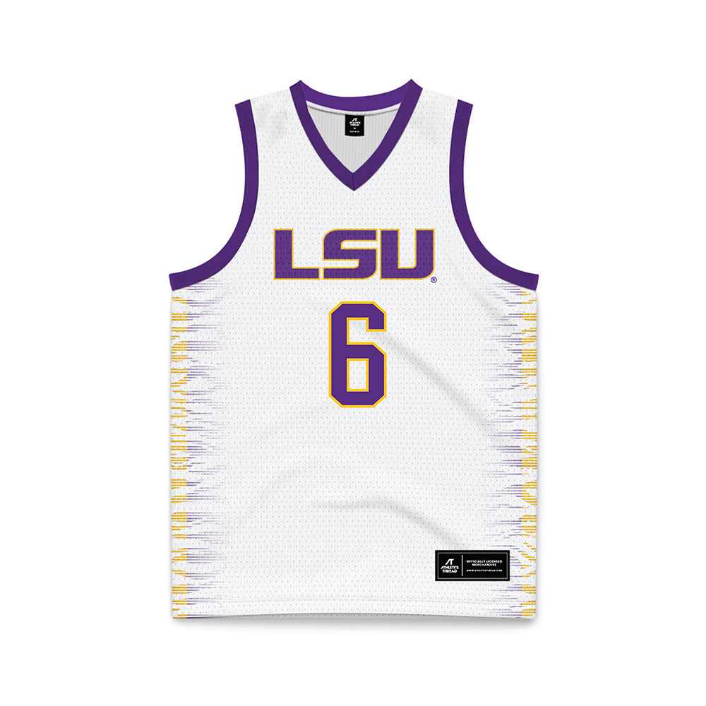 LSU - NCAA Women's Basketball : Divine Bourrage - White Basketball Jersey-0