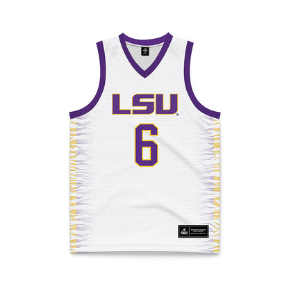 LSU - NCAA Women's Basketball : Divine Bourrage - White Basketball Jersey-0