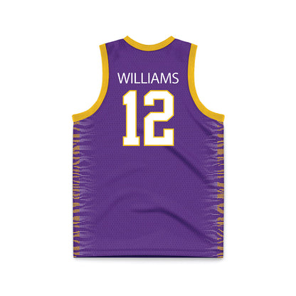 LSU - NCAA Women's Basketball : Mikaylah Williams - Purple Basketball Jersey-1