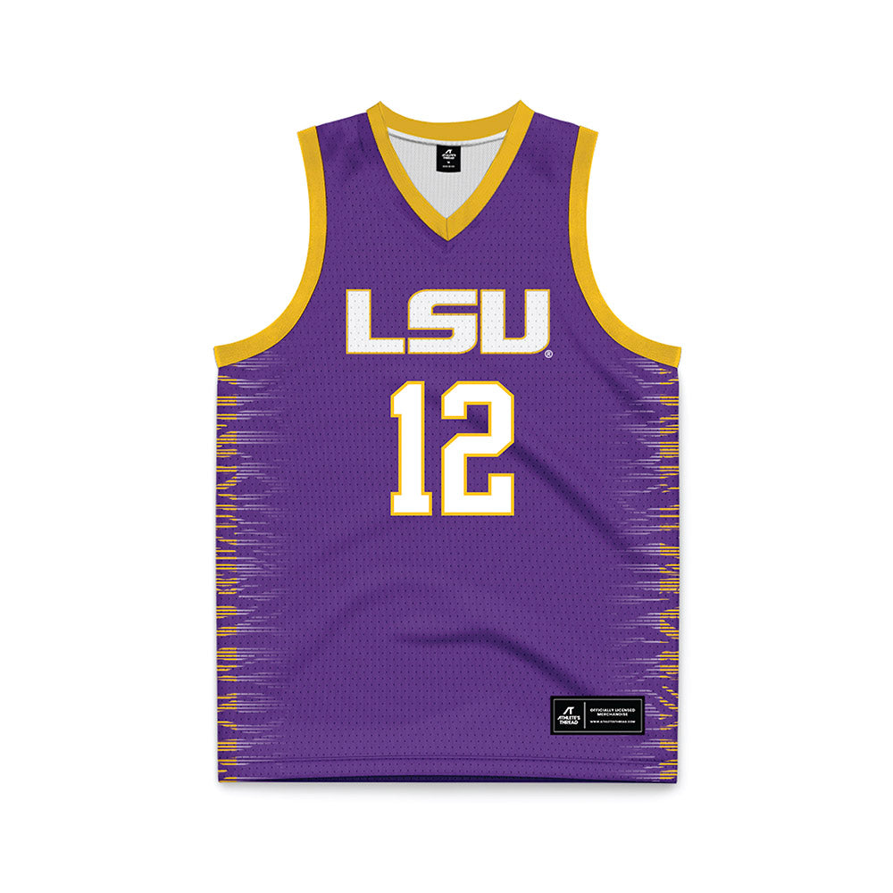LSU - NCAA Women's Basketball : Mikaylah Williams - Purple Basketball Jersey-0