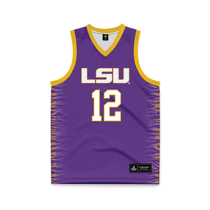 LSU - NCAA Women's Basketball : Mikaylah Williams - Purple Basketball Jersey-0