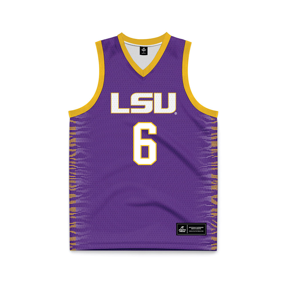 LSU - NCAA Women's Basketball : Divine Bourrage - Purple Basketball Jersey-0