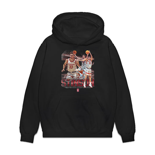 Stanford - NCAA Men's Basketball : Evan Stinson - Collage Premium Hooded Sweatshirt-0
