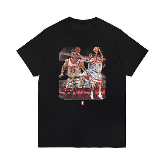 Stanford - NCAA Men's Basketball : Evan Stinson - Collage Premium T-Shirt-0