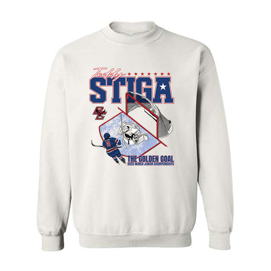 Boston College - NCAA Men's Ice Hockey : Teddy Stiga - Crewneck Sweatshirt-0