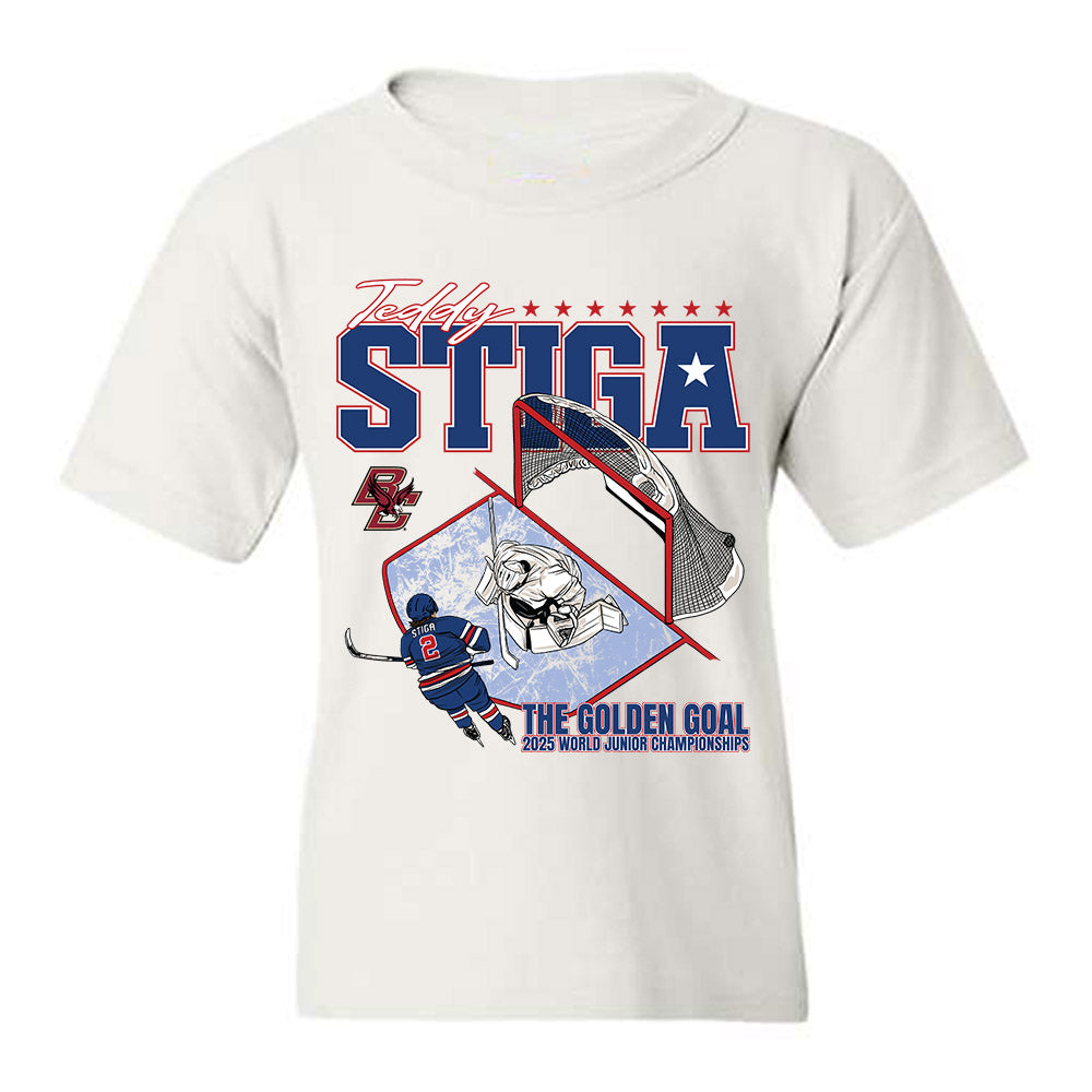 Boston College - NCAA Men's Ice Hockey : Teddy Stiga - Youth T-Shirt-0