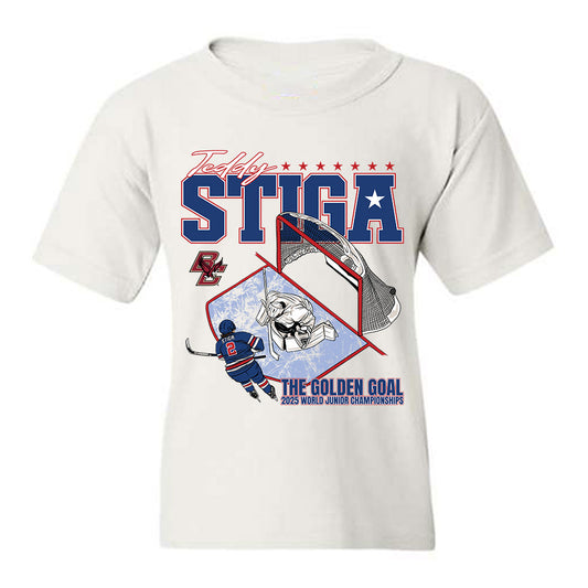 Boston College - NCAA Men's Ice Hockey : Teddy Stiga - Youth T-Shirt-0
