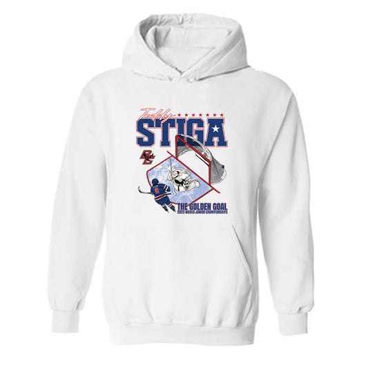 Boston College - NCAA Men's Ice Hockey : Teddy Stiga - Hooded Sweatshirt-0