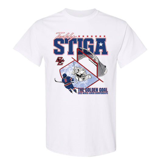 Boston College - NCAA Men's Ice Hockey : Teddy Stiga - T-Shirt-0