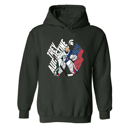 Michigan State - NCAA Men's Ice Hockey : Trey Augustine - 2025 World Junior Champion Individual Caricature Hooded Sweatshirt-0
