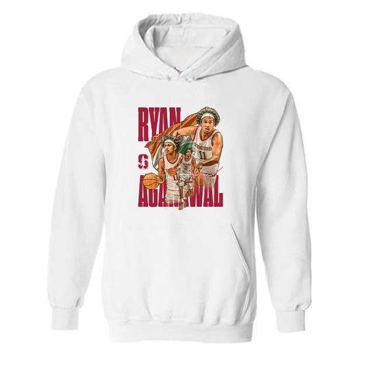 Stanford - NCAA Men's Basketball : Ryan Agarwal - Player Collage Hooded Sweatshirt-0