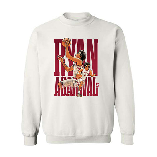 Stanford - NCAA Men's Basketball : Ryan Agarwal - Player Collage Crewneck Sweatshirt-0