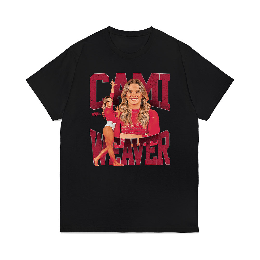 Arkansas - NCAA Women's Gymnastics : Cami Weaver - Collage Premium T-Shirt-0