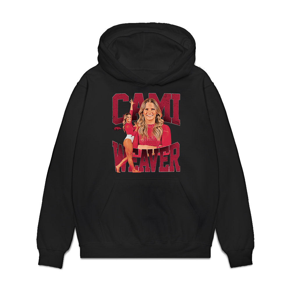 Arkansas - NCAA Women's Gymnastics : Cami Weaver - Collage Premium Hooded Sweatshirt-0