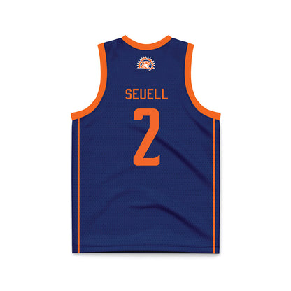 FPU - NCAA Women's Basketball : Aaliyah Seuell - Navy Basketball Jersey-1