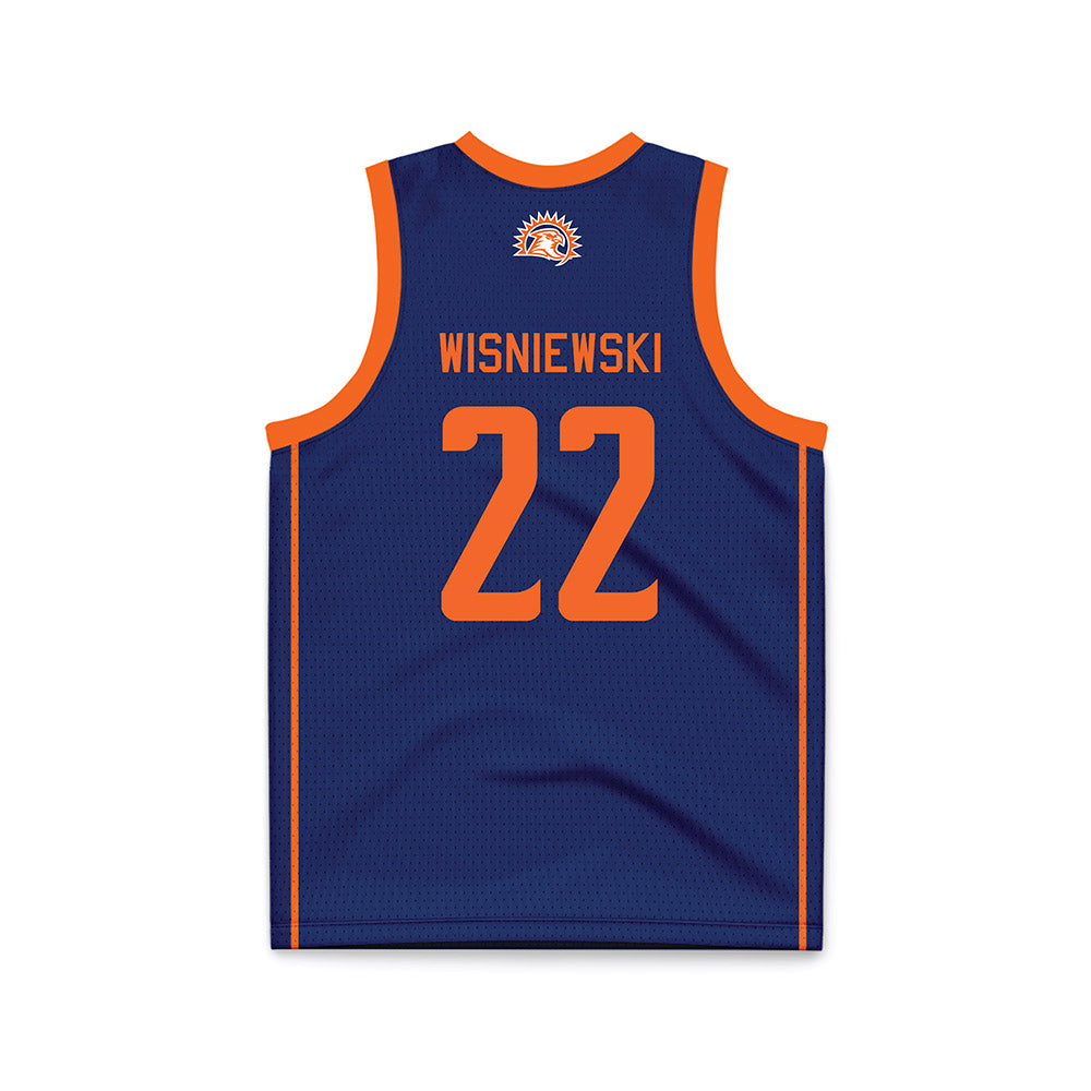 FPU - NCAA Women's Basketball : Nina Wisniewski - Navy Basketball Jersey-1