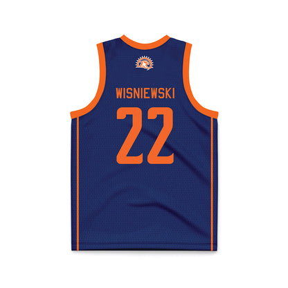 FPU - NCAA Women's Basketball : Nina Wisniewski - Navy Basketball Jersey-1