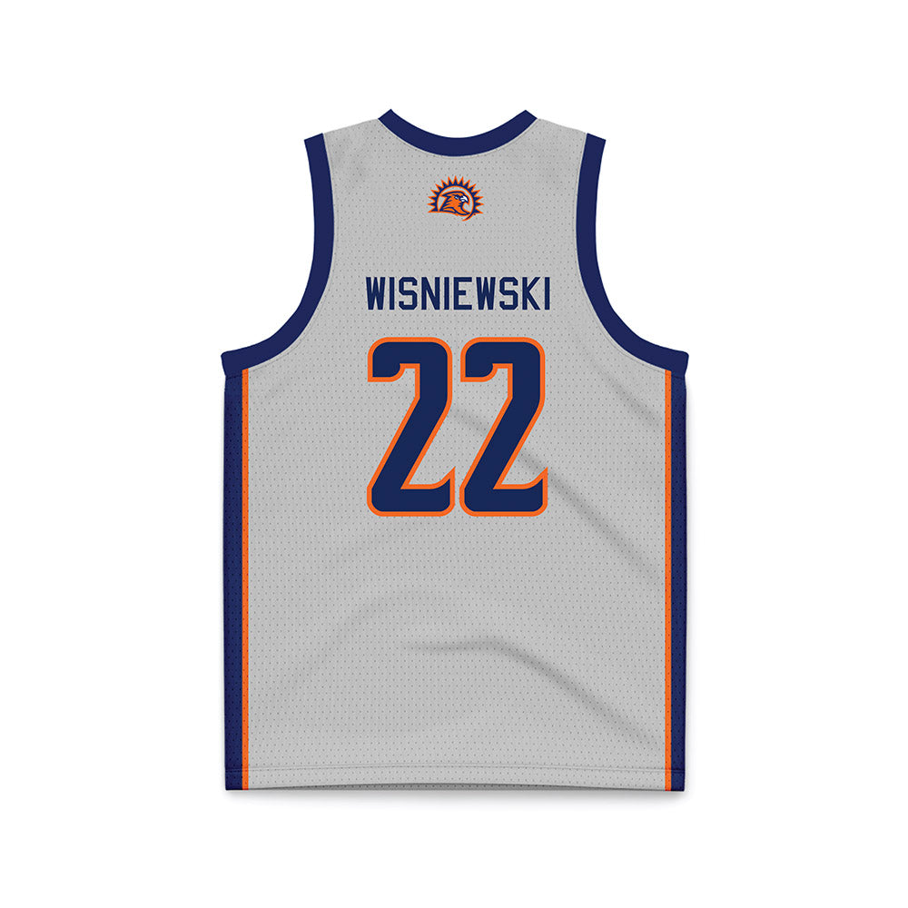 FPU - NCAA Women's Basketball : Nina Wisniewski - Light Grey Basketball Jersey-1