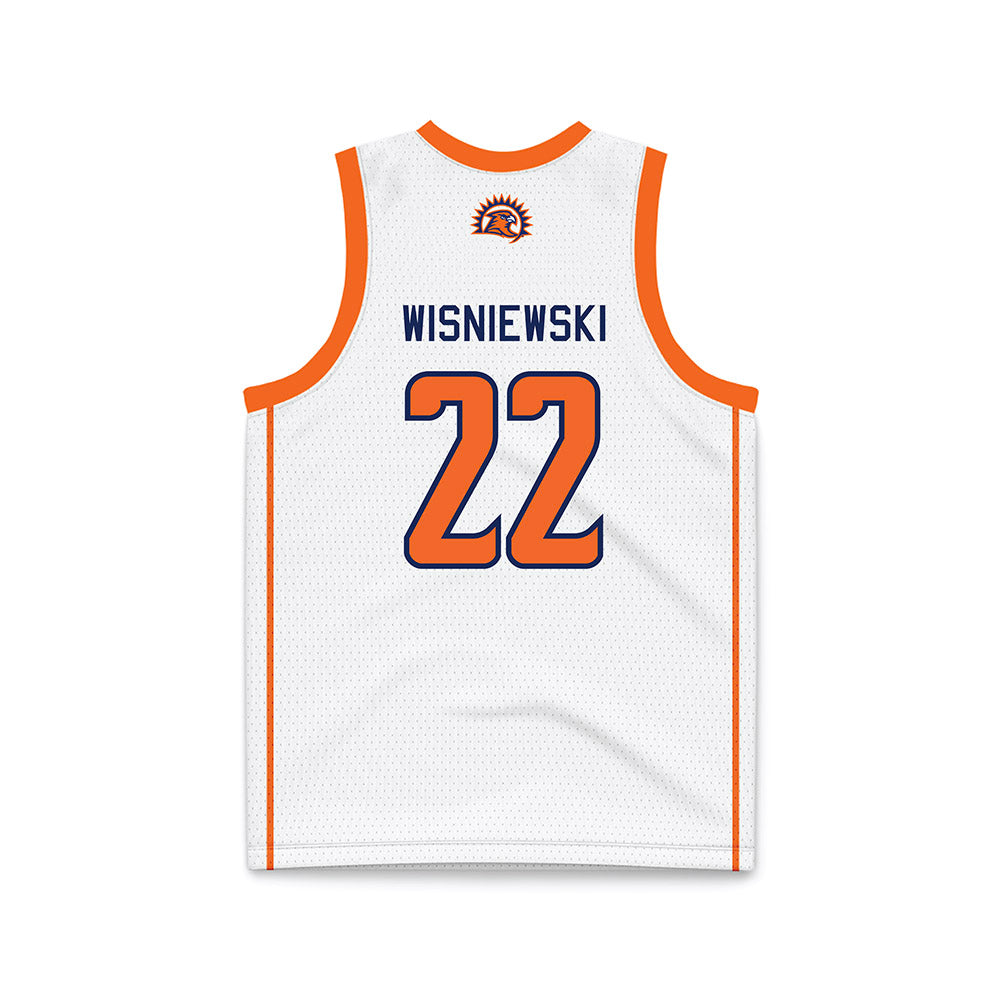 FPU - NCAA Women's Basketball : Nina Wisniewski - White Basketball Jersey-1