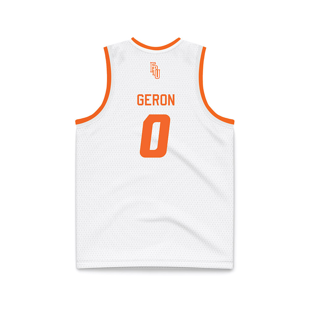 FPU - NCAA Men's Basketball : Jaden Geron - White Basketball Jersey-1