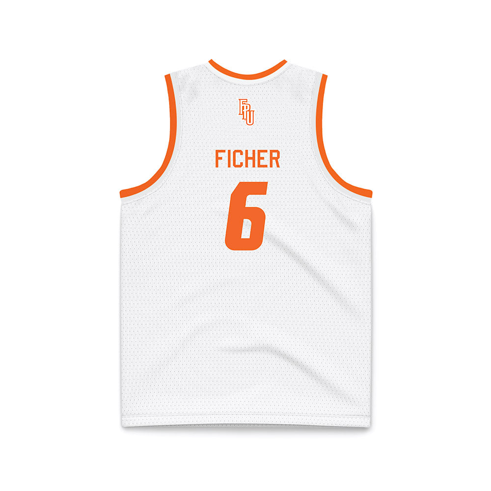FPU - NCAA Men's Basketball : Malachi Ficher - White Basketball Jersey-1