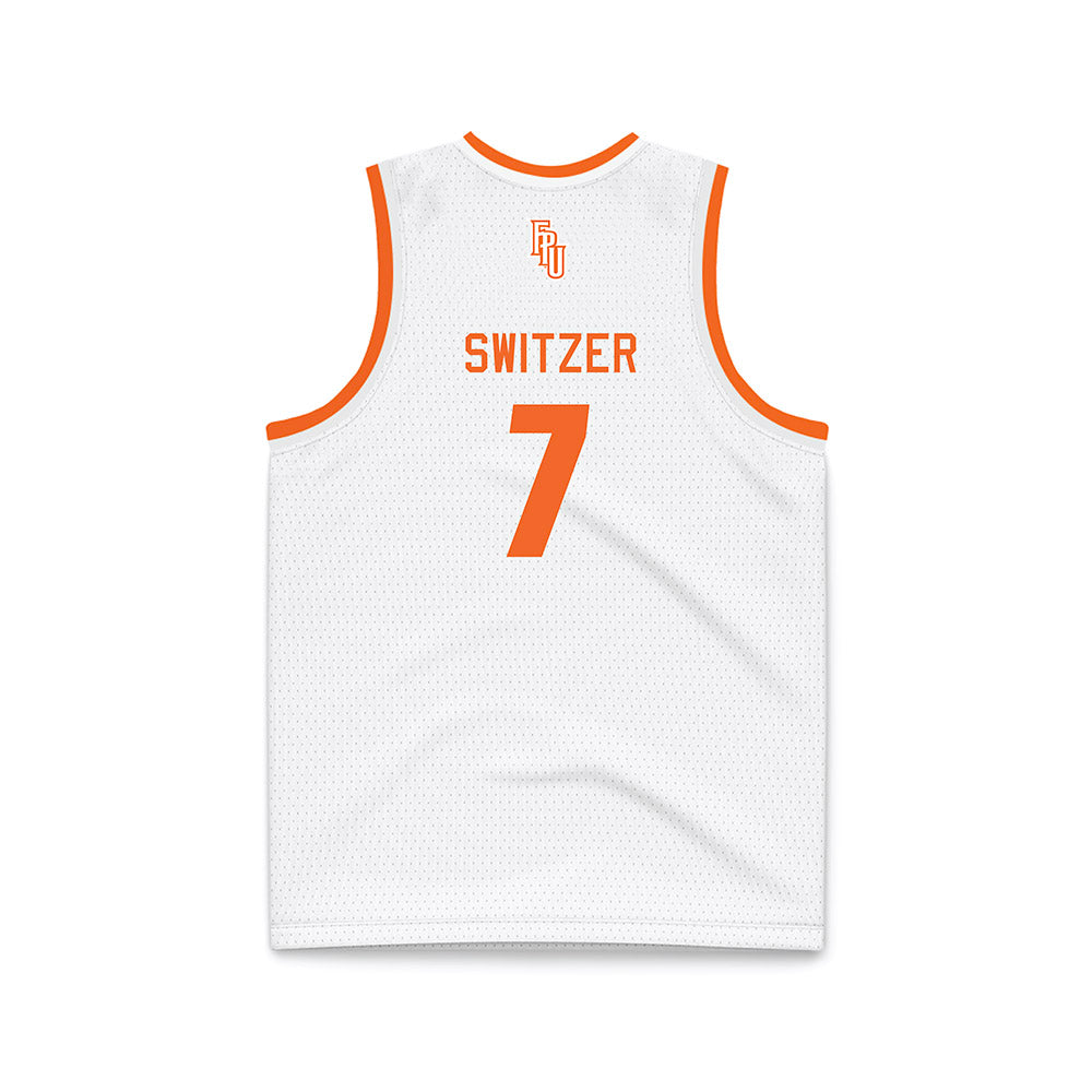FPU - NCAA Men's Basketball : Liam Switzer - White Basketball Jersey-1