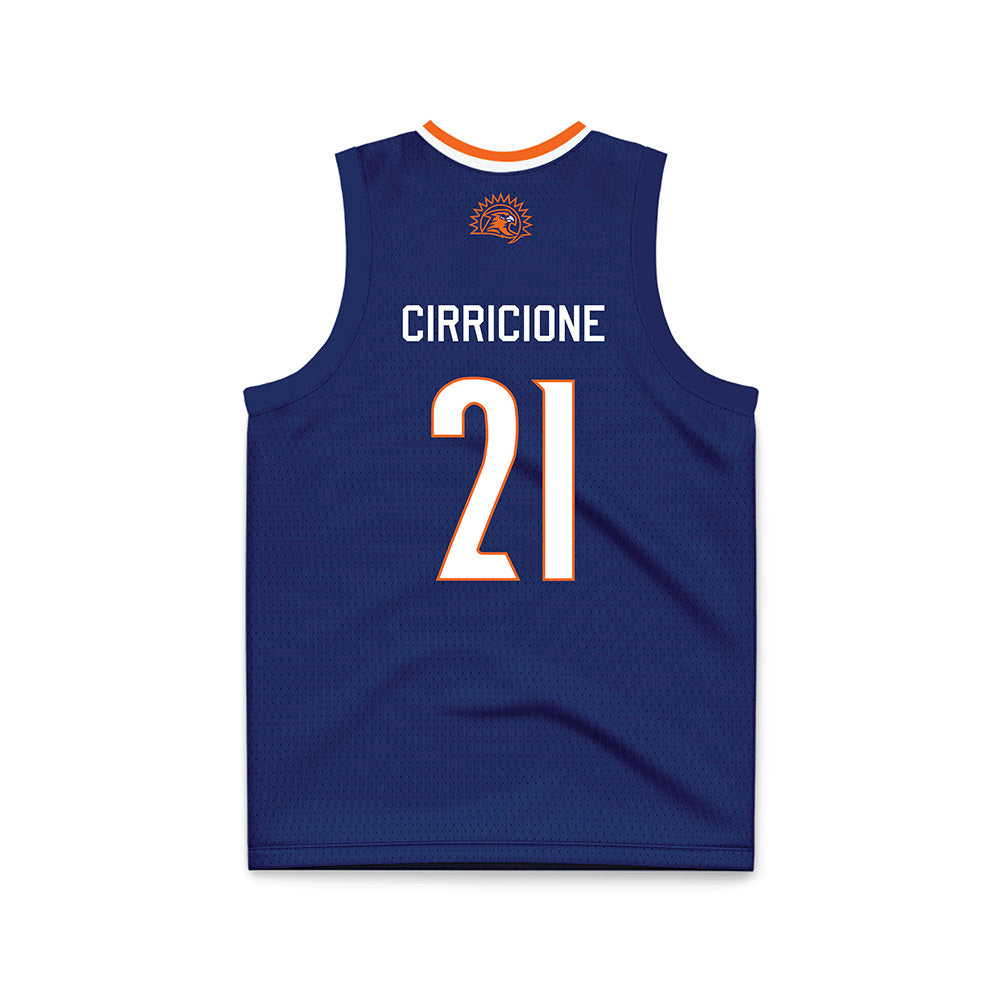 FPU - NCAA Men's Basketball : Gavyn Cirricione - Navy Basketball Jersey-1