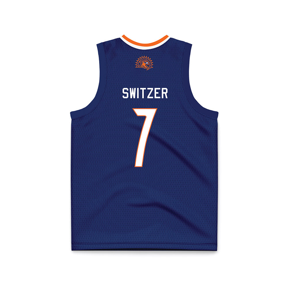 FPU - NCAA Men's Basketball : Liam Switzer - Navy Basketball Jersey-1