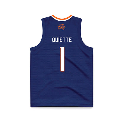 FPU - NCAA Men's Basketball : Gabriel Quiette - Navy Basketball Jersey-1