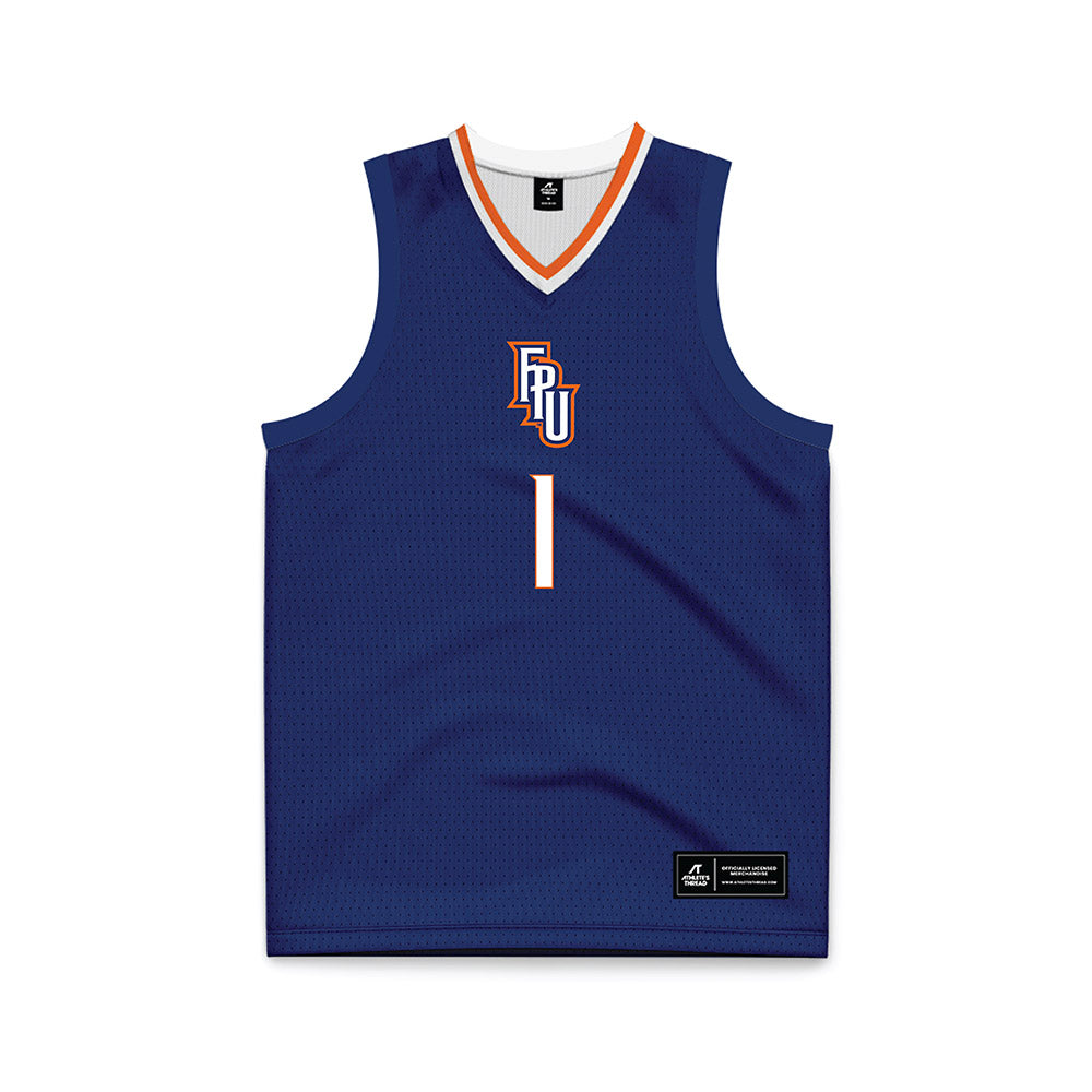 FPU - NCAA Men's Basketball : Gabriel Quiette - Navy Basketball Jersey-0