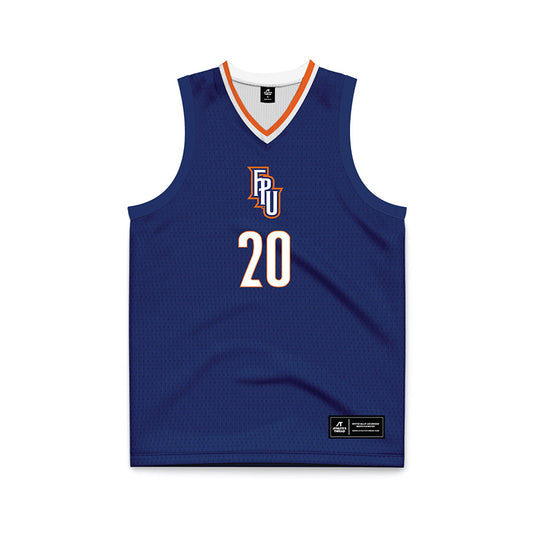 FPU - NCAA Men's Basketball : Arman Arisian - Navy Basketball Jersey-0