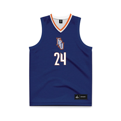 FPU - NCAA Men's Basketball : Silas Rodriguez - Navy Basketball Jersey-0