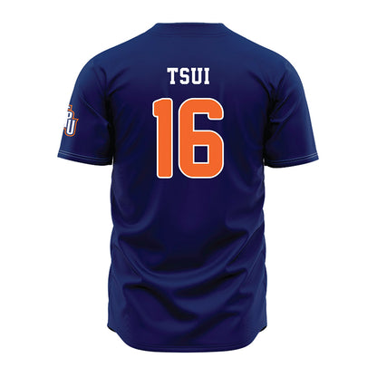 FPU - NCAA Baseball : Ethan Tsui - Navy Jersey-1