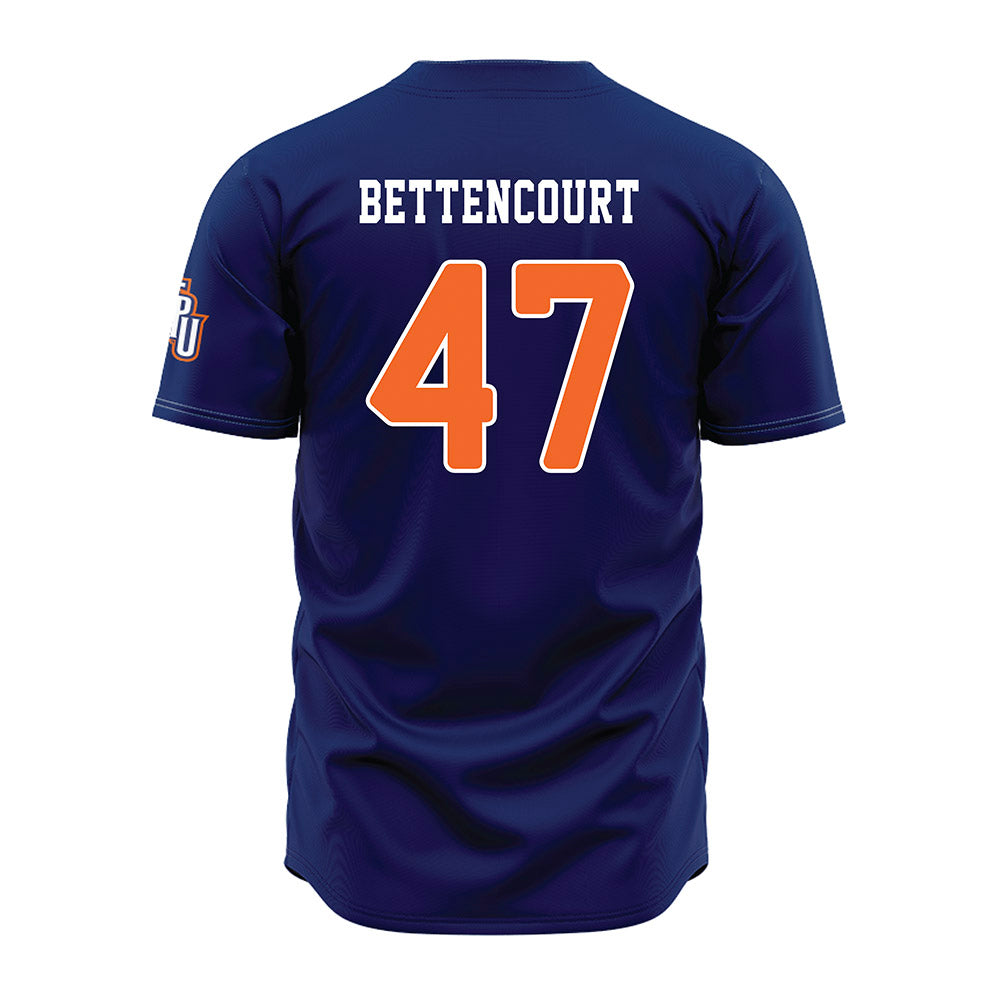 FPU - NCAA Baseball : Matt Bettencourt - Navy Jersey-1