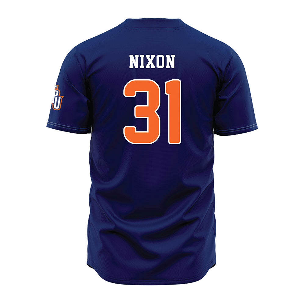 FPU - NCAA Baseball : Joshua Nixon - Navy Jersey-1