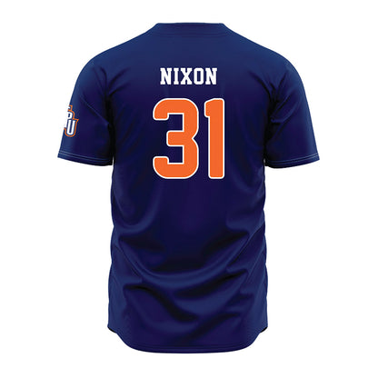 FPU - NCAA Baseball : Joshua Nixon - Navy Jersey-1
