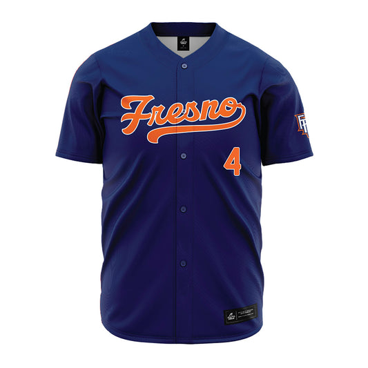 FPU - NCAA Baseball : Garrett Perkins - Navy Jersey-0