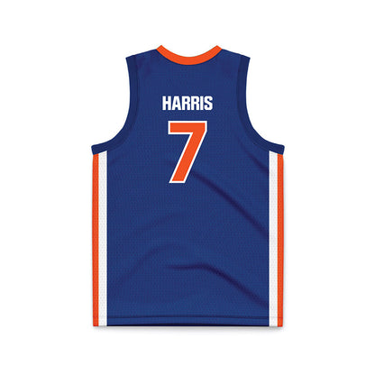 Morgan State - NCAA Men's Basketball : Marland harris - Blue Basketball Jersey-1