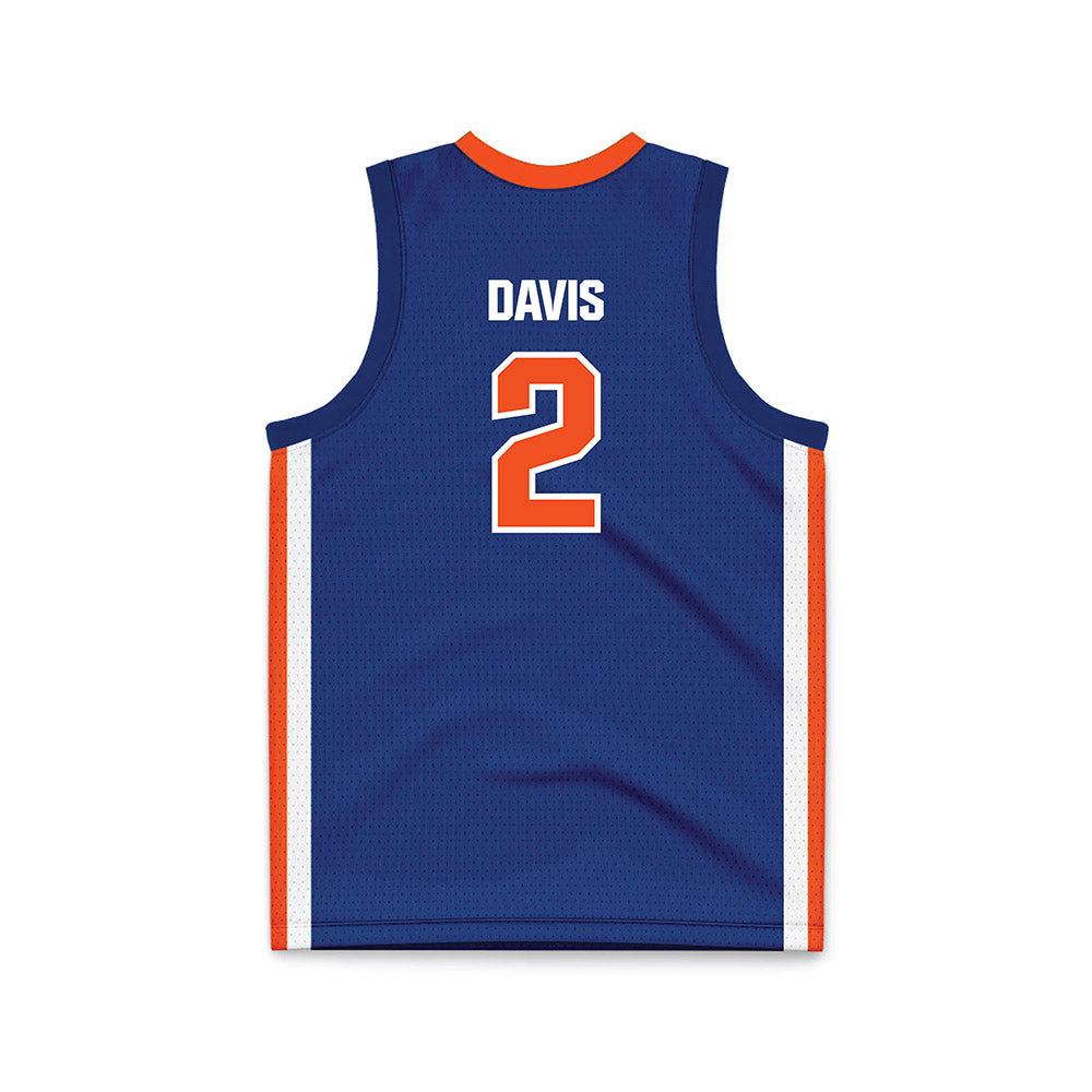 Morgan State - NCAA Men's Basketball : Elijah Davis - Blue Basketball Jersey-1